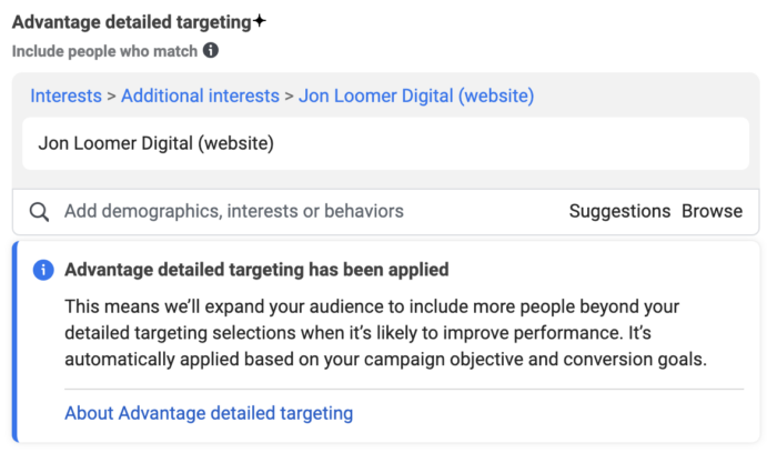 Advantage Detailed Targeting