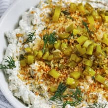 easy Fried Pickle Dip in a bowl