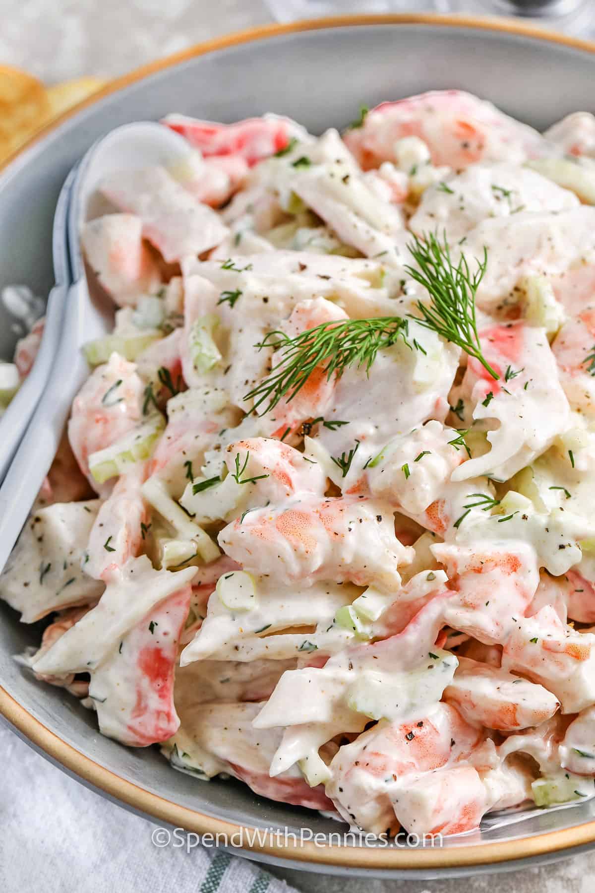 bowl of Seafood Salad with spoons