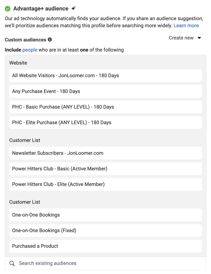 Custom Audiences Audience Segments Suggestions