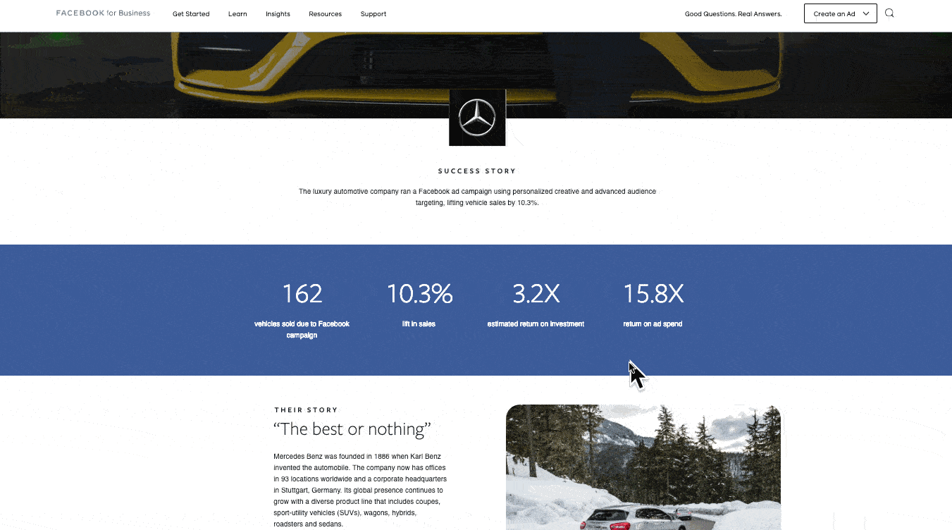 case study format, completed case study gif from mercedes benz