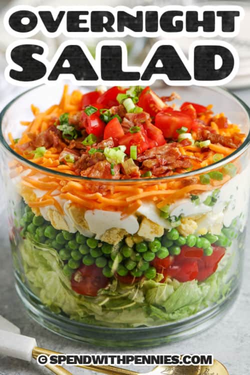 Overnight Salad with a title