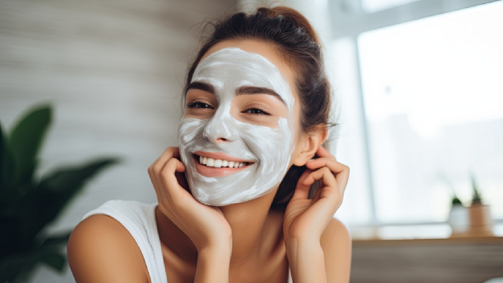 A woman with face mask 