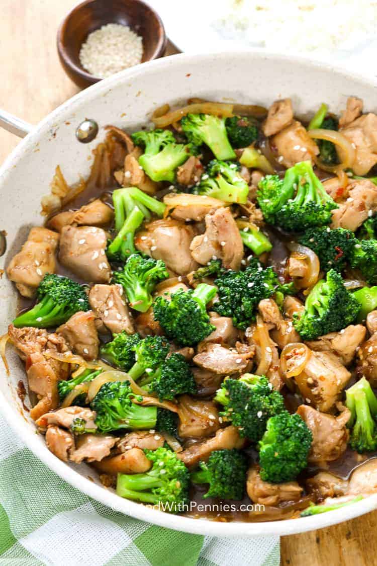 Chicken and Broccoli Stir Fry in a pot