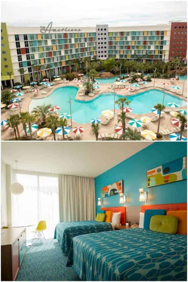 Cabana Bay pool and hotel room