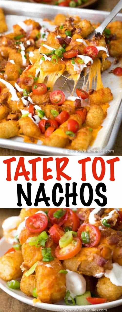 Tater Tot Nachos with wording