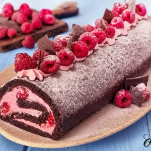 Chocolate Raspberry Cake Roll