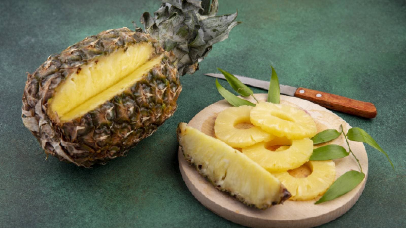 a cut pineapple