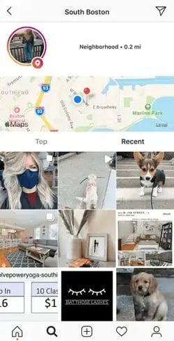 how to search for a specific place on Instagram