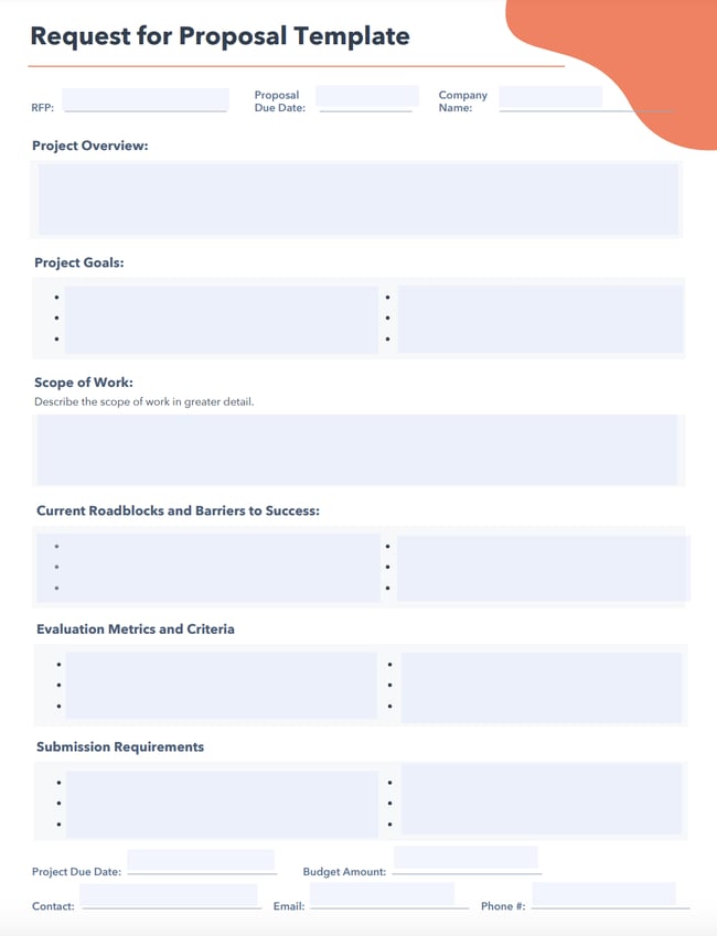 HubSpot's Request for Proposal (RFP) template