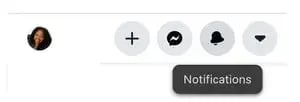 Screenshot showing how notifications appear on Facebook