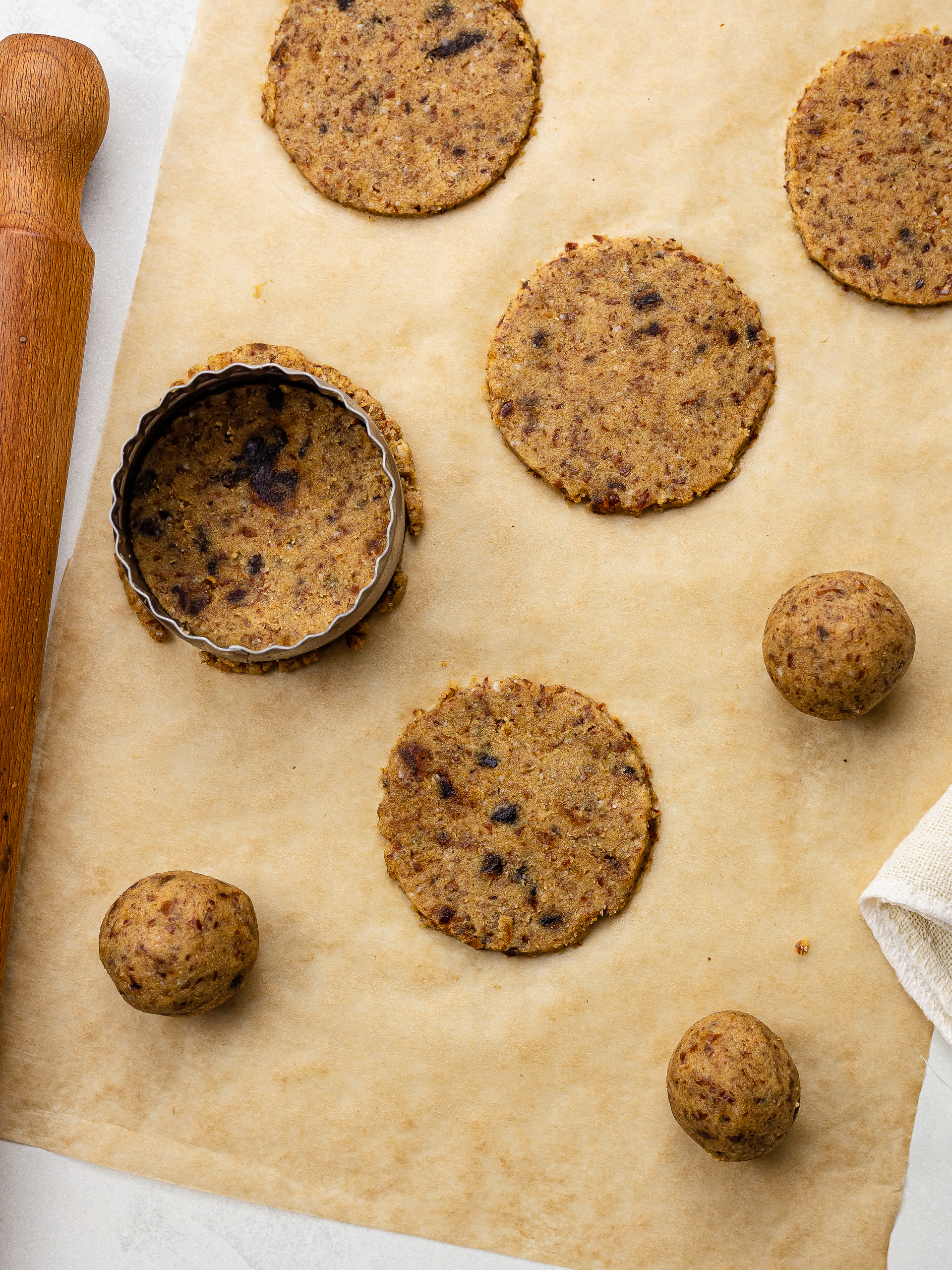 almond cookie dough with dates shaped into cookies