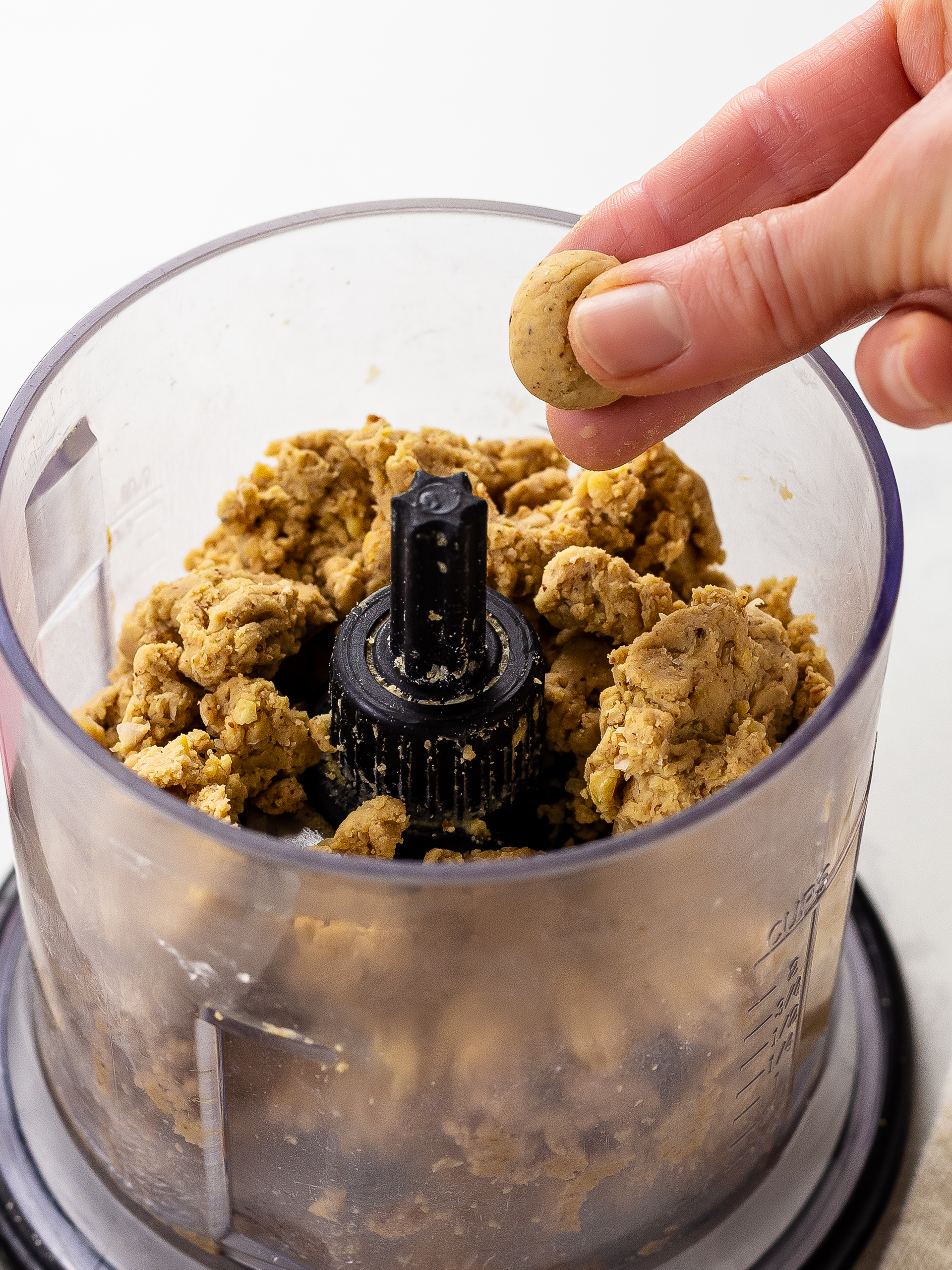 lemon protein bar dough in a blender