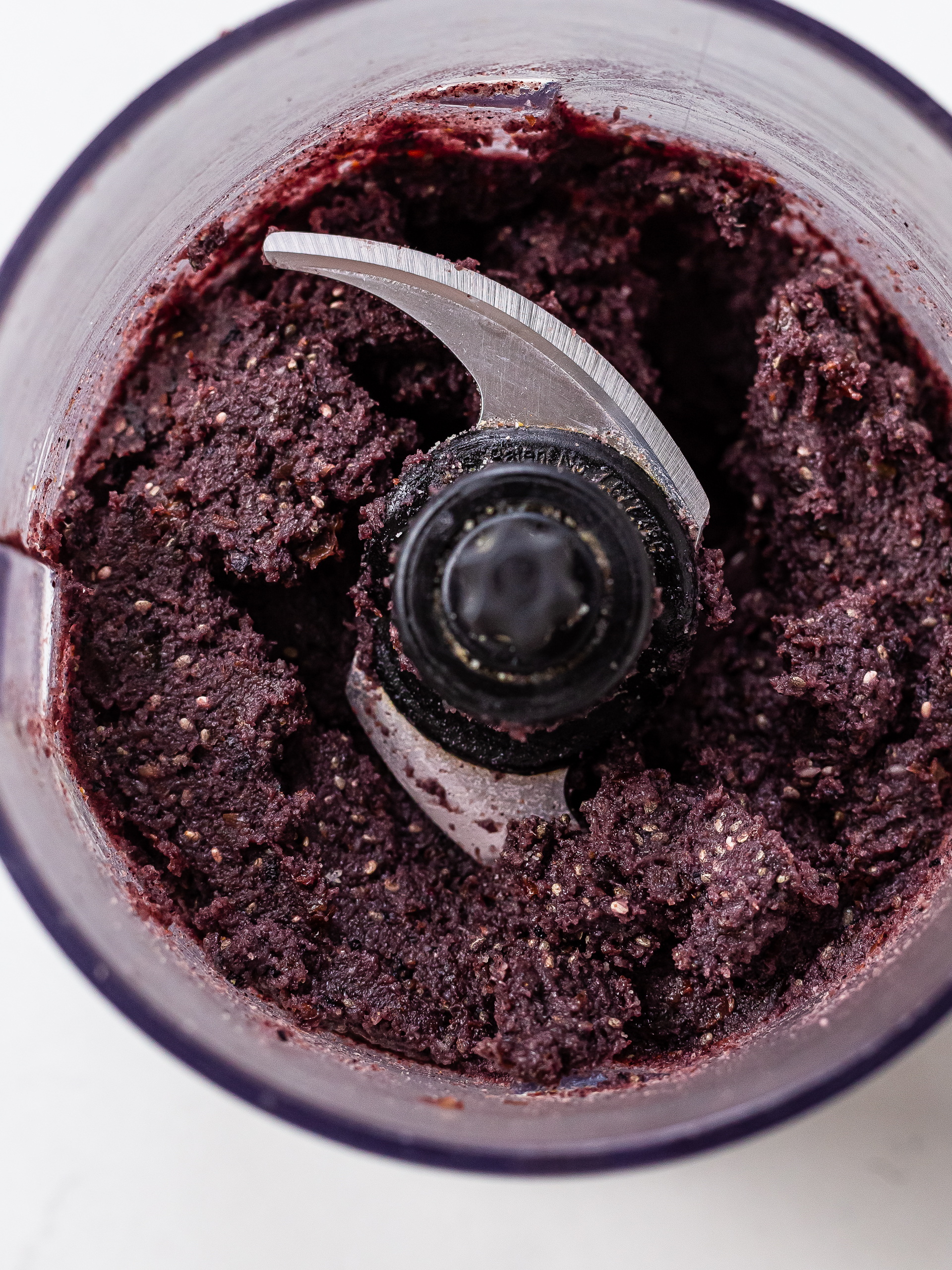 acai berry energy balls dough in a blender