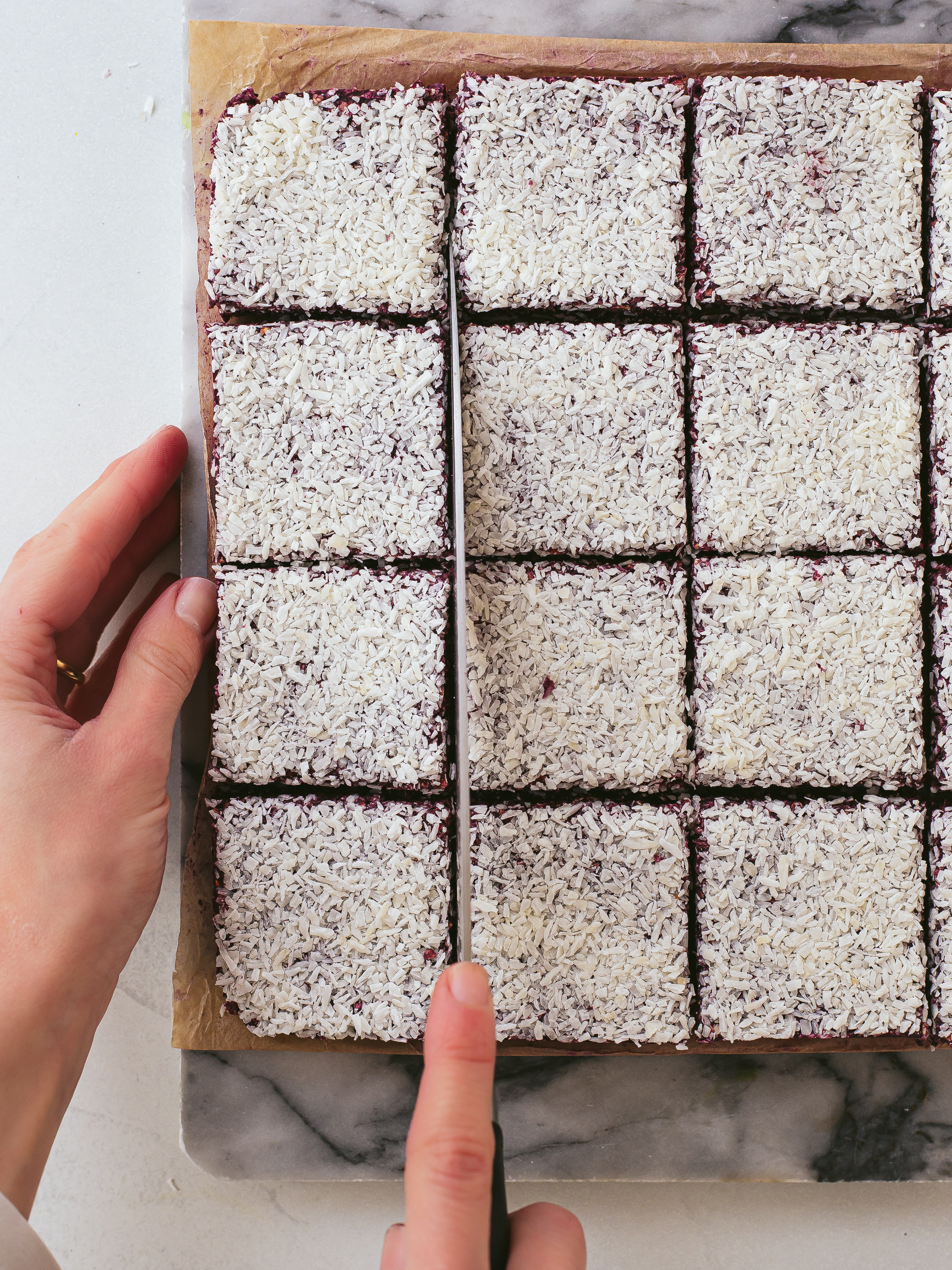 sliced coconut cherry flapjack bars