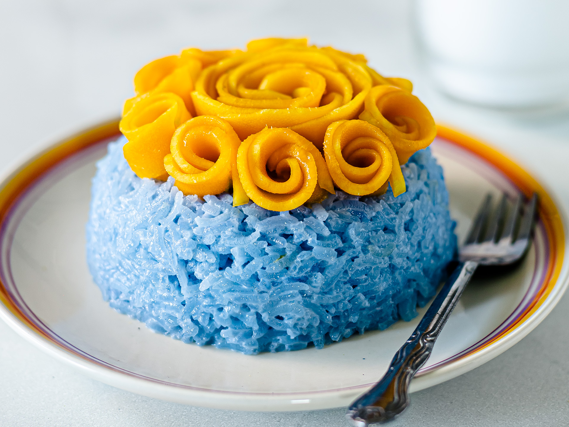 Thai Blue Sticky Rice with Mango