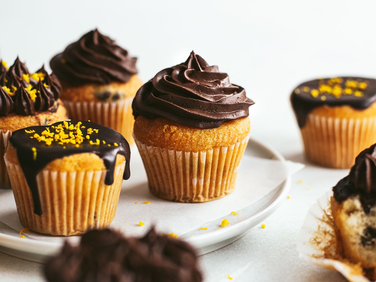 Dark chocolate ganache muffins