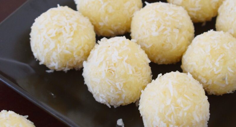 Coconut Ladoo Recipe with Condensed Milk and Desiccated Coconut