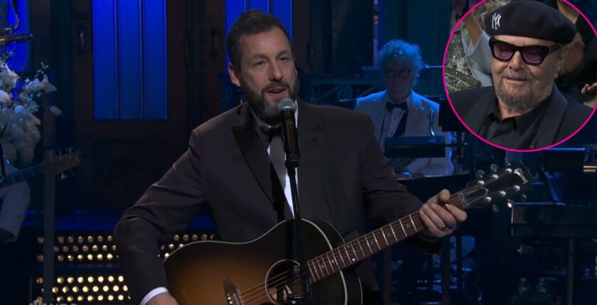 Jack Nicholson Makes Rare Appearance at SNL 50, Adam Sandler Reacts