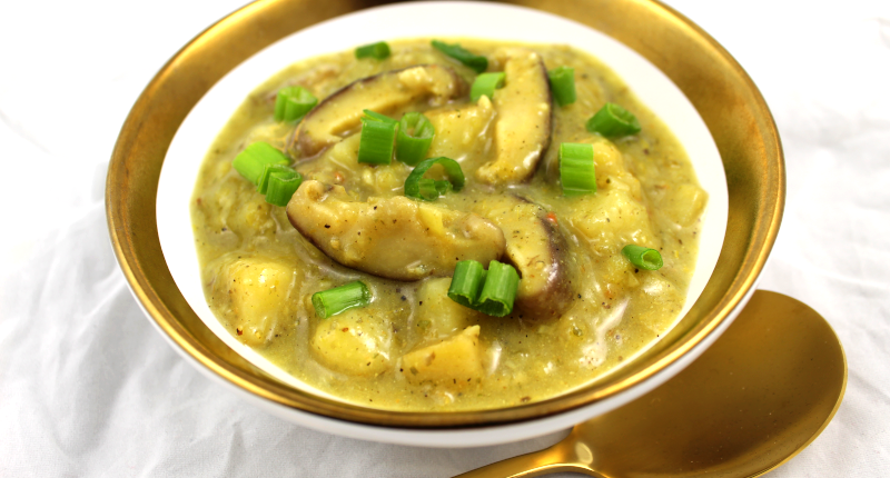 Green Curry Potato and Mushroom Soup | Lisa's Kitchen | Vegetarian Recipes | Cooking Hints