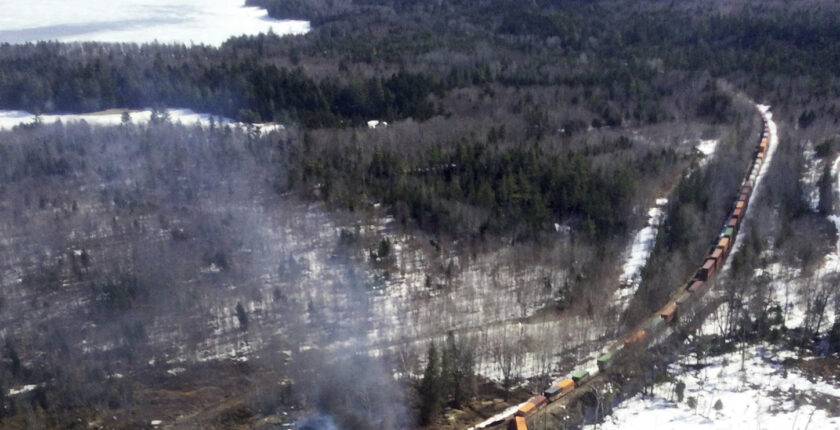 maine train derailment AP photo