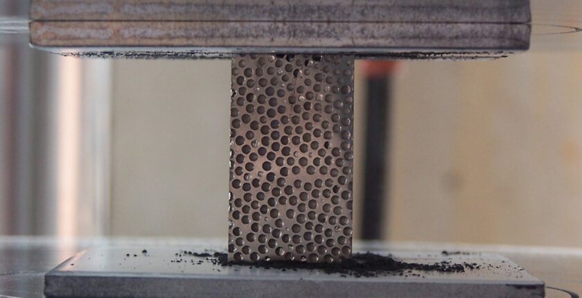 A piece of Composite Metal Foam.